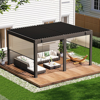 Kit de pergola motorisée, toit à lamelles en aluminium, pavillon de jardin extérieur imperméable