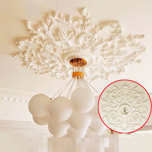 Médaillon de <span class=keywords><strong>plafond</strong></span> en PU de style européen, décoration intérieure ronde <span class=keywords><strong>pour</strong></span> la maison avec décoration architecturale <span class=keywords><strong>pour</strong></span> médaillon de ventilateur - Product Image 1