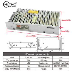 HLTNC สเต็ปมอเตอร์ดิจิตอล120วัตต์สเต็ปเปอร์มอเตอร์สลับแหล่งจ่ายไฟ24โวลต์5A การควบคุมสัญญาณ PLC แรงดันไฟฟ้ากระแสสลับ110V 220V การแปลงสำหรับ CNC - Product Image 2