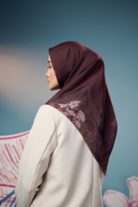 Premium Geometric Batak Gorga Carving Voal <b>Square</b> Hijab <b>Scarf</b> with Hard Box for Traditional Muslim Prayer - Product Image 3
