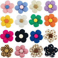 Bunga Kain 3D DIY 6cm Gaya Pastoral Isi Kapas Lima Kelopak, Bunga Sepatu Lucu, Hiasan Pakaian, Topi, Casing Ponsel, Patch Bunga Matahari