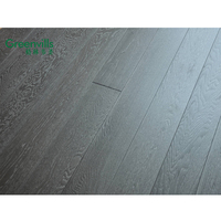 Plancher en bois de chêne machiné chinois, couleur lavée par argent souillée, chêne blanc russe