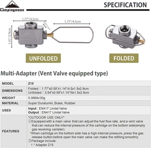 Adaptor Kompor Hiking Camping <span class=keywords><strong>Outdoor</strong></span> Tipe Terpisah, Konverter Furnace, Konektor, Adaptor Tabung Gas Otomatis Mati - Product Image 4