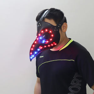 قناع LED من نوع بو بو بو بو أسود على شكل منقار لحفلة الهالوين القوطية بألوان كاملة مضيء للحفلات التنكرية طبيب الموت الشرقي بفم طائر كلاسيكي رائع - Product Image 5