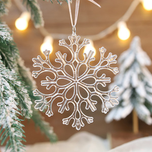 Adornos Navideños Colgantes de Acrílico Transparente con Forma de Copo de Nieve para Decoración de Árboles de Navidad, Artículos para Fiestas de Invierno y Año Nuevo - Product Image 5