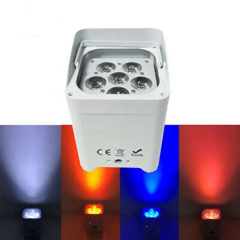 Luz LED de Par plano con controlador IR para boda, DMX, recargable, inalámbrico, 6 en 1, RGBWAUV, 12x18w