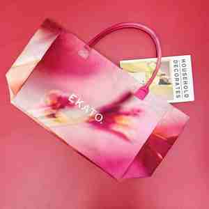 กระเป๋าช้อปปิ้ง20นิ้วแบบพับเก็บได้กระเป๋าผ้าแคนวาสลายดอกไม้สำหรับไปซื้อของชายหาด - Product Image 6