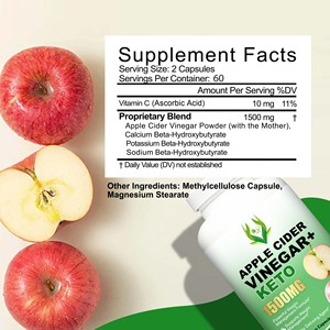 Custom Label Apple Cider Vinegar Capsules with Vitamin C Promotes Feeling of Fullness Apple Cider Vinegar Capsules - Product Image 2