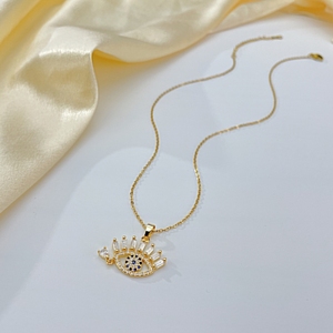 Nuova Collana Moda 2023 con Ciondolo a Goccia Occhio <span class=keywords><strong>del</strong></span> Diavolo in Zirconi, Catena a Corda in Acciaio Inossidabile Placcato Oro 18K per Donne - Product Image 5