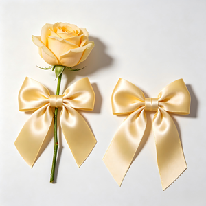 Noeud en satin pré-noué de couleur pastel, prêt à l'emploi, pour décoration de fête de printemps pour bébé fille - Product Image 3