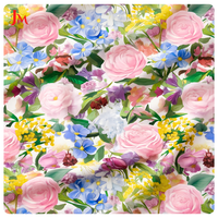 Rouleau de tissu popeline en coton biologique tissé uni, motif floral, léger, imprimé numériquement pour vêtements