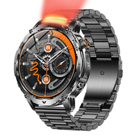 Montre connectée robuste AK102 pour hommes, GPS, appels Bluetooth, écran HD 1,7 pouces, étanche IP68, batterie 1100 mAh, montre de sport, tracker d'activité physique