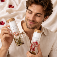 Duftkerze aus Gelwachs mit getrockneten Blumen, handgefertigt, blumiger Raumduft, Aromatherapie, dekoratives Geschenk, Großhandel