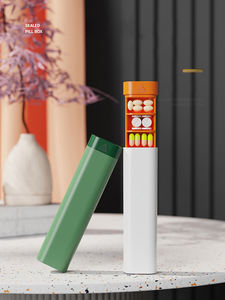 Blanc 7 jours pilulier hebdomadaire tablette conteneur portable en plastique 7 compartiments boîtes à pilules voyage étui à pilules - Product Image 2