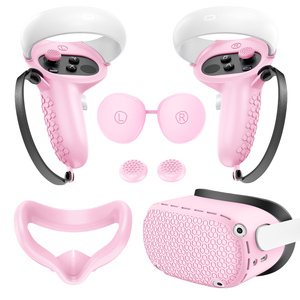 L'ensemble d'accessoires pour Meta for Quest 2 comprend un <span class=keywords><strong>masque</strong></span> facial hôte en silicone et un capuchon de manette de contrôleur pour les joueurs de jeu VR - Product Image 3