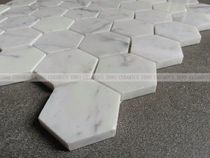 Ebro Most Popular <strong>Hexagon</strong> Carrara Natural Marble Stone Mosaic Tiles Swimming Pool <strong>Pattern</strong> - Product Image 2