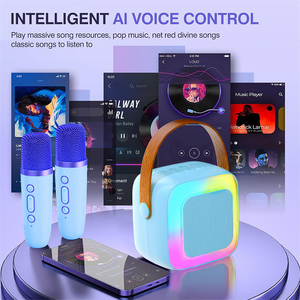 Portable Mike Machine Speaker with <b>Microphone</b> Set RGB Colorful Light Speaker Wireless Dual Machine - Product Image 6
