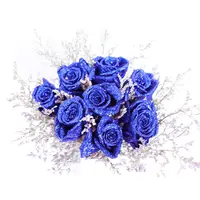 सोने के पाउडर एक-ग्रेड गुलाब सिर नीले मोहिनी सूखे फूल अनन्त फूल जुलाई ईव गुलदस्ता पैकेजिंग सामग्री