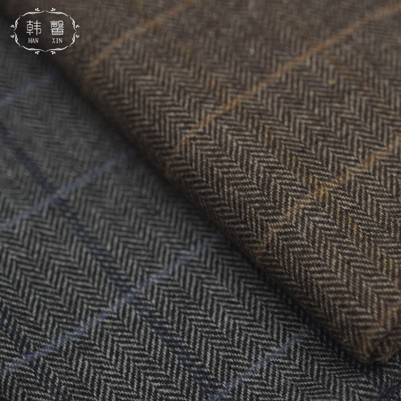 Маленькая Клетчатая Шерстяная ткань в елочку, ткань для пальто на весну и осень, шерстяная ткань для мужской и женской одежды