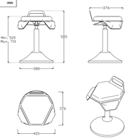 Chaise de direction ergonomique pivotante à 360 degrés, inclinable, design moderne, tabouret vibrant actif réglable