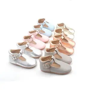 Chaussures en cuir à semelle souple pour nouveau-né, souliers de princesse rétro Style classique, sandales de marche décontractées pour bébés et filles, 35 couleurs,