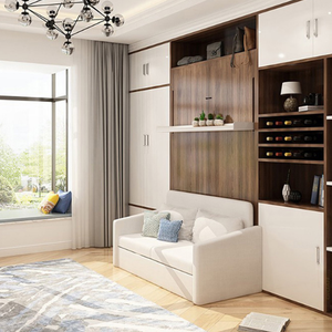 Meubles de chambre à coucher compactes pour économiser de l'espace, <span class=keywords><strong>lit</strong></span> mural caché avec canapé - Product Image 5