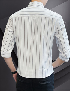 <span class=keywords><strong>Camicia</strong></span> <span class=keywords><strong>a</strong></span> <span class=keywords><strong>Righe</strong></span> da <span class=keywords><strong>Uomo</strong></span> M-5XL, Manica 3/4, Primavera/Estate, Business <span class=keywords><strong>Slim</strong></span> <span class=keywords><strong>Fit</strong></span>, Casual - Product Image 6