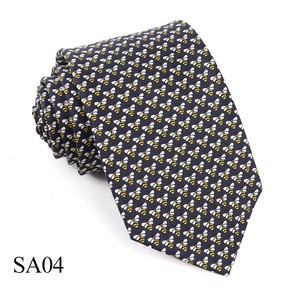 <span class=keywords><strong>Cravate</strong></span> longue et <span class=keywords><strong>droite</strong></span> en polyester pour homme, style business, avec imprimé animal (abeille, papillon) - Product Image 3