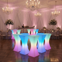 Table de cocktail LED IP65 à 16 couleurs fabriquée en usine, table de bar LED haute brillance pour événements/fêtes/jardin, idéale pour les discothèques et les salons extérieurs.