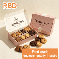 Boîte cadeau en carton pliable personnalisée avec finition mate, impression offset pour l'emballage de produits de boulangerie, biscuits, pâtisseries, friandises