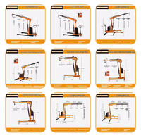 Chariot élévateur compact à rotation complète à 360 degrés Articulé 1000 kg 3000 kg Pliable en acier à haute teneur en carbone Portable Utilisation en atelier Grue montée sur véhicule