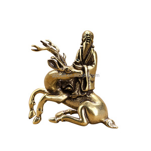 Incienso de latón insertado en los adornos de decoración de oficina del quemador de incienso de bronce para <span class=keywords><strong>la</strong></span> vieja Niña de cumpleaños montando ciervo. - Product Image 1