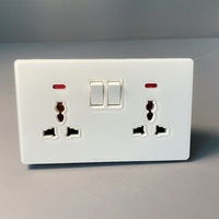 Nouvel Arrivage Interrupteur Mural de Luxe 45A à Panneau Unique 220V Max 16A/13A/20A en Verre Trempé et Acrylique pour Alimentation Électrique