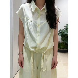 Completo Estivo 2026 da Donna: Camicia Senza Maniche Rosa/Blu/Giallo con Colletto Risvoltato e Bottoni, Vestibilità Ampia, <span class=keywords><strong>Top</strong></span> Casual - Product Image 3