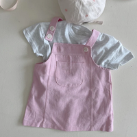 Nouvelle arrivée : Robe d'été pour bébé fille avec poche kangourou sur le devant, jupe salopette, adorable robe salopette pour bébé fille