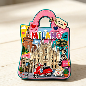 Imán de nevera de madera de Zhejiang con diseño de <span class=keywords><strong>Milan</strong></span> <span class=keywords><strong>Duomo</strong></span> La Scala, recuerdo turístico de <span class=keywords><strong>Italia</strong></span>, regalo de viaje para bodas y Pascua - Product Image 4
