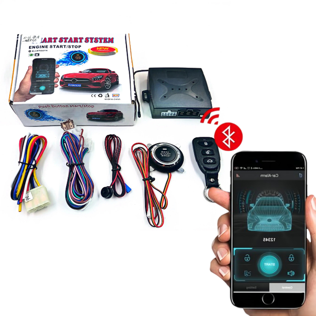 Good Quality Car Security System Universal Start Stop Button Remote Smart Phone App Alarm Bluetooth With Bluetooth