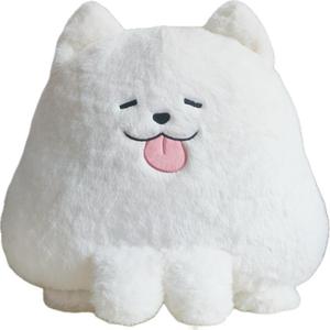 Peluche Mignonne Chien Samoyède Blanc Corpulent en Peluche Courte avec Rembourrage en Coton PP, Coussin Jouet pour Bébés 0-24 Mois (31cm-50cm) - Product Image 5