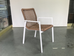 Chaises en rotin moderne, ensemble de table et de chaises de cour nordique, hêtre, parc, jardin, aluminium, imperméable, <span class=keywords><strong>fauteuil</strong></span> de loisirs - Product Image 4