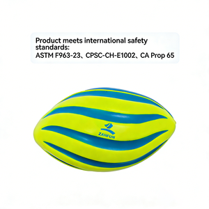 Balón de Rugby de Espuma de PU Personalizado ZANFUN para Jugar en Interiores y Exteriores, Balón de Fútbol en Espiral de Alta Densidad, Balones Suaves para Entrenamiento Deportivo Infantil - Product Image 4