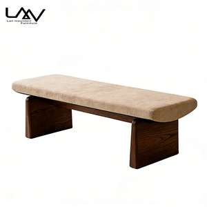 Banc de repos de style nordique pour salon de villa, chambre d'hôtel, avec structure en bois et revêtement en tissu de luxe, banc d'appoint pour la fin <span class=keywords><strong>du</strong></span> lit, mobilier de maison - Product Image 6
