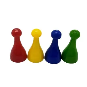 Vente en gros de pions de jeu en plastique de couleurs personnalisées ludo partie de jeu d'échecs pour jouer à des jeux de société