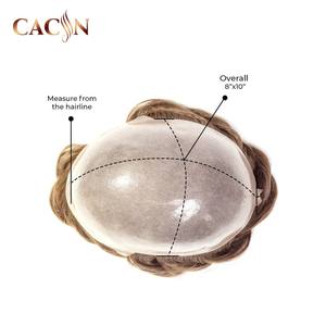 SuperSkin-VM 0.06mm hommes toupet peau Super fine systèmes de remplacement de cheveux perruques de densité moyenne pour hommes toupet - Product Image 5