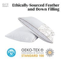 Taille standard 20 "* 26" Oreiller en plumes d'oie moyenne douce avec coque en coton biologique 100% pour dormir