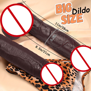 11 "Realistisches Big Black <span class=keywords><strong>Dildo</strong></span> Sexspielzeug, haut ähnlicher riesiger dicker <span class=keywords><strong>Dildo</strong></span> Starker Saugnapf für freihändiges, lebensechtes Silikon-Sexspielzeug - Product Image 4