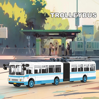 Wange 4975 Véhicule de Transport Trolleybus – Blocs de Construction Éducatifs pour Enfants – Modèle de Voiture à Assembler