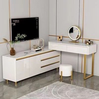 Nouvelle table de toilette télescopique multifonctionnelle, meuble TV et rangement intégré, mobilier de chambre en bois de luxe, style italien
