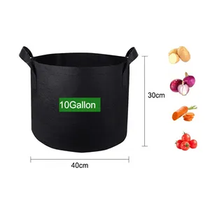 QIANQIAO-bolsa para cultivo de flores, tejido de fieltro para jardín, 10 galones, para cultivo de patatas y tomate