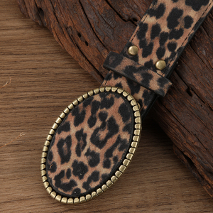 Cintura da Donna in Pelle PU con Motivo Leopardato e Fibbia Rotonda, Stile Western Cowboy per Jeans - Product Image 4