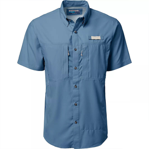 Hot Bán Phổ Biến Mặt Trời Bảo Vệ Giản Dị Ngắn Tay Áo Câu Cá Áo Sơ Mi Logo Chất Lượng Cao - Product Image 1